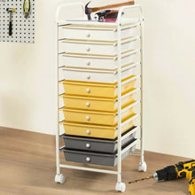 Load image into Gallery viewer, 10 Drawer Rolling Storage Cart Organizer-Yellow
