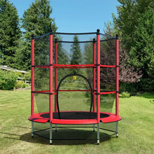 Load image into Gallery viewer, 55" Youth Jumping Round Trampoline with Safety Pad Enclosure-Red
