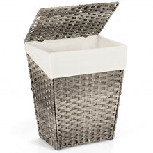 Load image into Gallery viewer, Foldable Handwoven Laundry Hamper with Removable Liner-Gray
