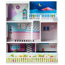 Load image into Gallery viewer, 3 Level Kids Pretend Play Doll Cottage House

