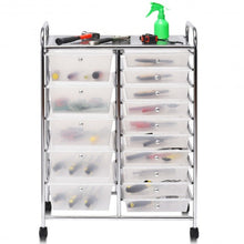 Load image into Gallery viewer, 15 Drawers Rolling Storage Cart Organizer-clear

