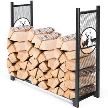 Load image into Gallery viewer, 4ft Heavy Duty Firewood Log Rack for Fireplace Stove Fire Pit
