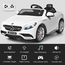 Load image into Gallery viewer, 12 V Mercedes-Benz S63 Licensed Kids Ride On Car-White
