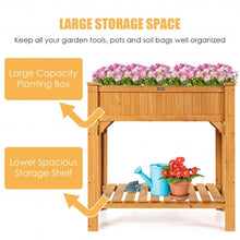 Load image into Gallery viewer, 8 Grids Wood Elevated Garden  Planter Box Kit with Liner &amp; Shelf
