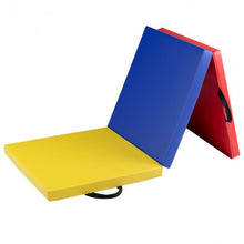 Load image into Gallery viewer, 6' x 2' Exercise Tri-Fold Gymnastics Mat w/ Carrying Handles-Multicolor
