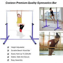 Load image into Gallery viewer, Adjustable Gymnastics Horizontal Bar for Kids-Purple
