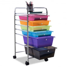 Load image into Gallery viewer, 6 Drawers Rolling Storage Cart Organizer-Transparent Multicolor

