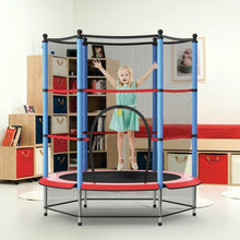 Load image into Gallery viewer, 55" Youth Jumping Round Trampoline with Safety Pad Enclosure-Blue

