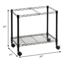 Load image into Gallery viewer, Metal Rolling File Cart for Folder Storage-Black
