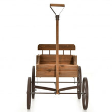 Load image into Gallery viewer, Wooden Wagon Plant Bed With Wheel for Garden Yard-Brown
