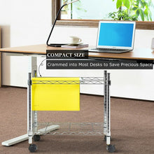 Load image into Gallery viewer, Metal Rolling File Cart for Folder Storage-Silver
