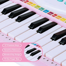 Load image into Gallery viewer, 37-key Kids Toy Keyboard Piano with Microphone-Pink
