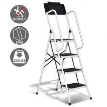 Load image into Gallery viewer, 2-in-1 Folding Non-slip 4 Step Ladder
