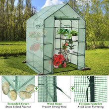Load image into Gallery viewer, Walk-in Greenhouse 56'' x 56'' x 77'' Gardening with Observation Windows
