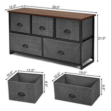 Load image into Gallery viewer, Wood Dresser Storage Unit Side Table Display Organizer-Black
