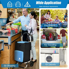 Load image into Gallery viewer, Folding Utility Shopping Trolley with Removable Bag-Blue
