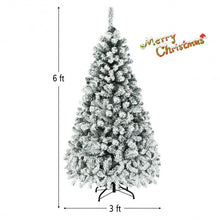 Load image into Gallery viewer, Pre-Lit Premium Snow Flocked Hinged Artificial Christmas Tree-6'
