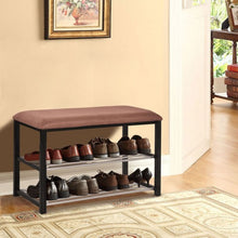 Load image into Gallery viewer, 2 Tiers Shoe Storage Rack Soft Seat Bench
