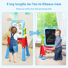 Load image into Gallery viewer, Height Adjustable Kids Art Easel Magnetic Double Sided Board-Blue
