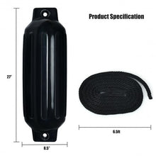 Load image into Gallery viewer, 27" Boat Fenders Hand Inflatable Marine Bumper-Black

