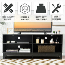 Load image into Gallery viewer, 58" Modern Entertainment Media Center Wood TV Stand-Black
