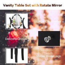 Load image into Gallery viewer, Touch Switch Makeup Dressing Vanity Table Set with 10 Light Bulbs-Black
