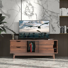 Load image into Gallery viewer, TV Stand for TV up to 60" Media Console Table Storage with Doors-Walnut
