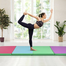 Load image into Gallery viewer, Gymnastics PU Mat  Thick Folding Panel Gym Fitness Exercise-Multicolor
