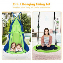 Load image into Gallery viewer, Kids Hanging Chair Swing Tent Set-Green
