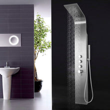Load image into Gallery viewer, 58" Brushed Stainless Steel Shower Panel w/3 stage Function
