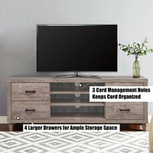 Load image into Gallery viewer, 65" TV Stand with Storage Shelves &amp; 4 Drawers
