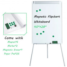 Load image into Gallery viewer, 40" x 28" Dry Erase Height Adjustable Tripod White Board Easel
