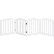 Load image into Gallery viewer, 24" Configurable Folding Free Standing 4 Panel Wood Pet Fence-White
