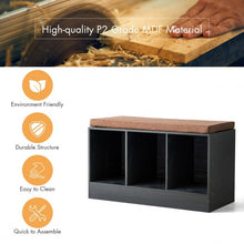 Load image into Gallery viewer, 3-Cube Storage Box Organizer Shoe Bench with Padded Cushion
