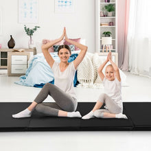 Load image into Gallery viewer, Gymnastics PU Mat  Thick Folding Panel Gym Fitness Exercise-Black
