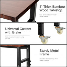Load image into Gallery viewer, 48"×24" Adjustable Height Workbench Mobile Tool Bench Bamboo Top w/Caster-CF

