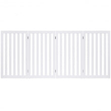Load image into Gallery viewer, 35'' Folding Standing 4 Panel Wood Pet Fence-White

