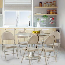 Load image into Gallery viewer, 6 Pack Folding Chairs Portable Padded Office Kitchen Dining Chairs-Beige
