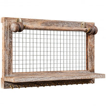 Load image into Gallery viewer, Vintage Wood Wall Mounted Jewelry Organizer Display Rack with Bracelet Rod-Brown
