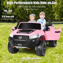 Load image into Gallery viewer, 24V Licensed Toyota Hilux Ride On Truck Car 2-Seater 4WD with Remote Pink
