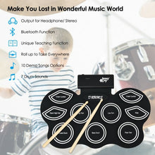 Load image into Gallery viewer, 9 Pads Electronic Drum Set with LED Lights Headphone
