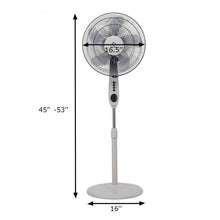 Load image into Gallery viewer, 15" 5 Blades 3 Mode Height Adjustable Remote Control Pedestal Fan
