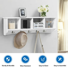 Load image into Gallery viewer, Wall-Mounted Storage Cabinet Hanging Entryway Shelf Coat Rack
