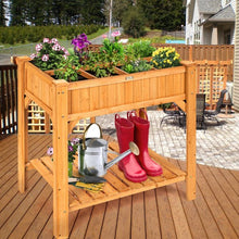 Load image into Gallery viewer, 8 Grids Wood Elevated Garden  Planter Box Kit with Liner &amp; Shelf
