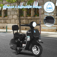Load image into Gallery viewer, 6V Kids Ride On Vespa Scooter Motorcycle for Toddler-Black
