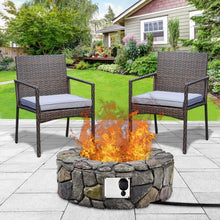 Load image into Gallery viewer, 28" Propane Gas Fire Pit with Lava Rocks and Protective Cover
