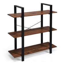 Load image into Gallery viewer, 3-Tiers Bookshelf Industrial Bookcases Metal Frame Shelf Stand
