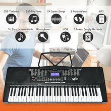 Load image into Gallery viewer, 61-Key Electronic Keyboard Piano with Lighted Keys and Bench
