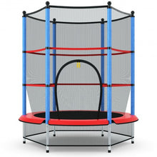 Load image into Gallery viewer, 55" Youth Jumping Round Trampoline with Safety Pad Enclosure-Blue
