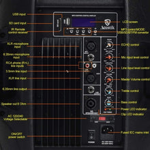 Load image into Gallery viewer, Portable DJ Speaker w/Active &amp; Passive Speakers &amp; 2 Speaker Stands  Microphone

